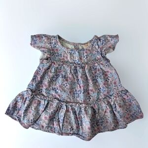 Cat & Jack Girls Floral Pink And Purple Top Cotton Size 4-5T